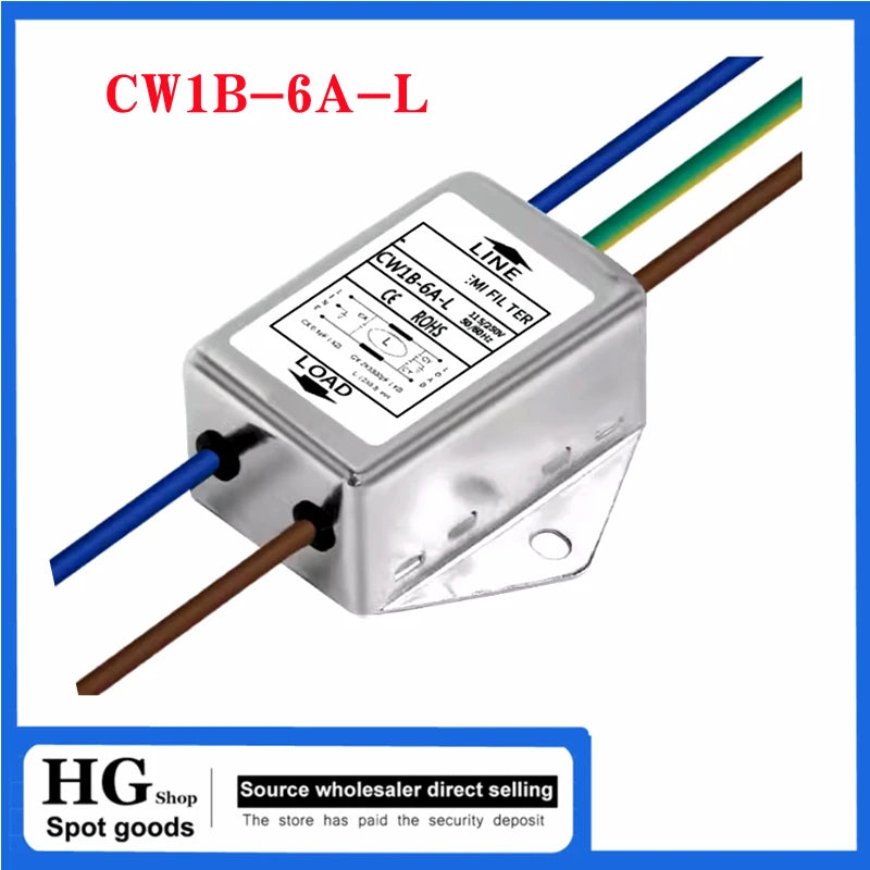 Single-phase power filter CW1B-3/6/10A-L(040) With wire audio audio purifier AC EMI interference CW1B-6A-L(040) CW1B-10A-L