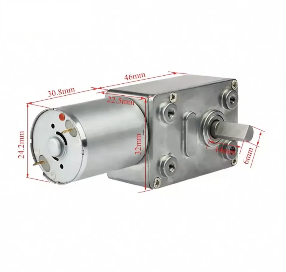 JGY370 JGY-370 1-210 RPM 12 V 24V With Encoder Mini Electric 6V 90 Degree Gearbox Right Angle 12v DC Worm Gear Motor