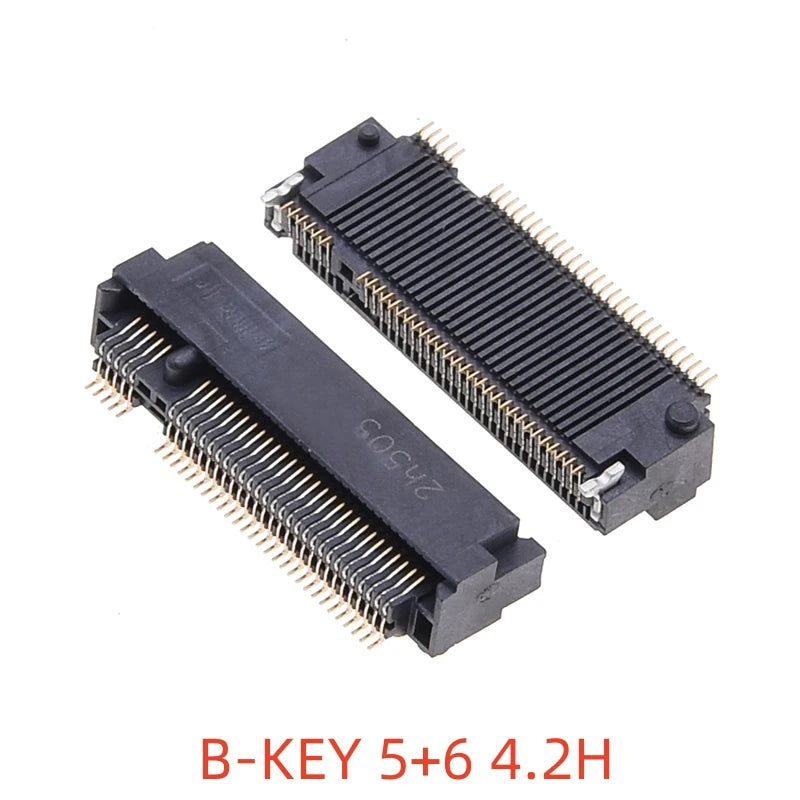 2PCS M.2 NGFF Connector 67Pin SSD Interface Socket H=3.2/4.2/4.8/6.7/8.5mm for Solid State Drive Adapter