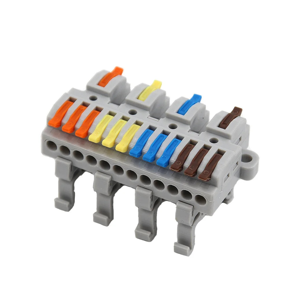 Wire Connector Electrical Cable Terminals Blocks Universal Quick Conductor Splitter Push-in LED Tool Mountable Rail Junction Box