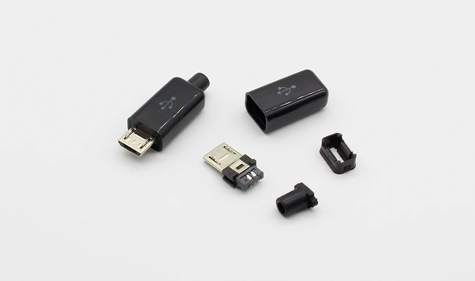 10pcs DIY Micro USB Type B Male 5pin Four Piece Assembly Connector Plug Socket