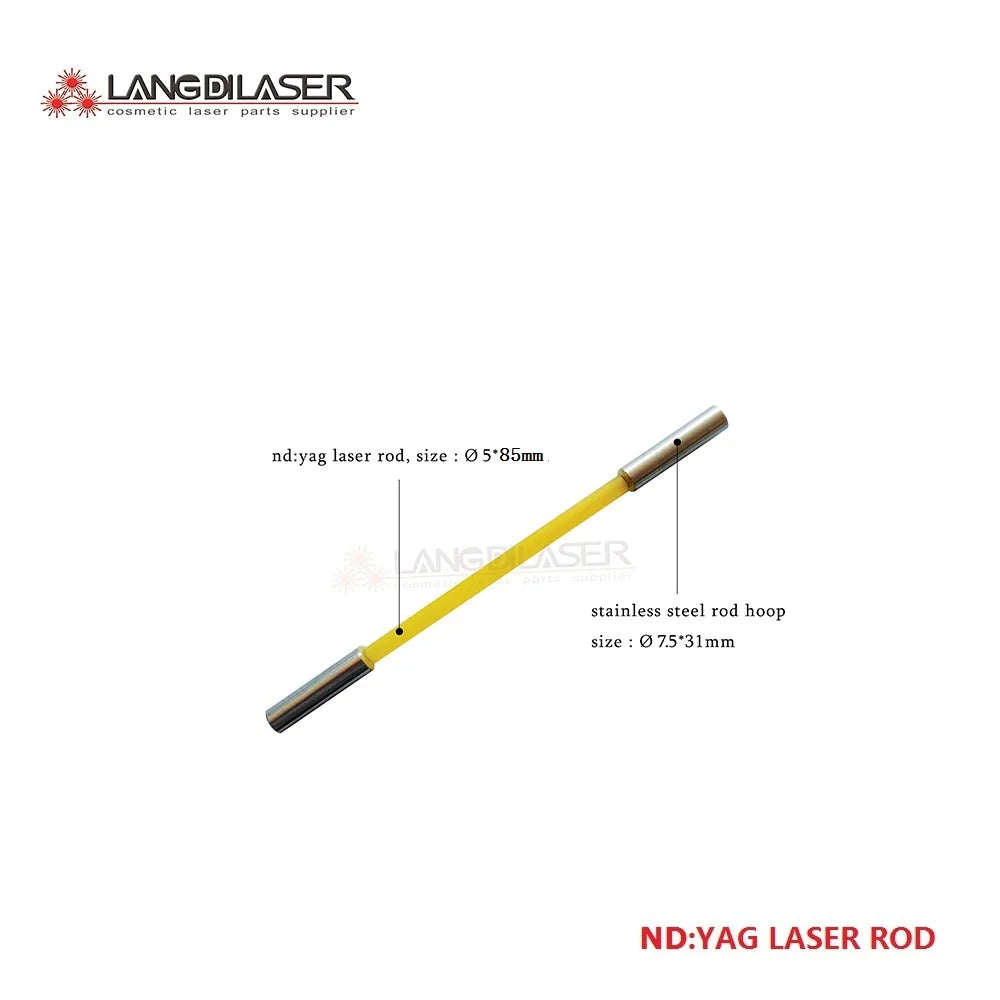 Nd:Ce:YAG Laser Rod With Stainless Steel Hoop For Q-Switch Laser Tattoo Removal Handpiece