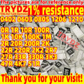 100pcs New Resistance 1% 0402 0603 0805 1206 1210 0R 1R 10R 100R 1K 10K 100K 1M 2R 20R 200R 2K 22R 220R 2K2 2R7 27R 33R 330R 51R