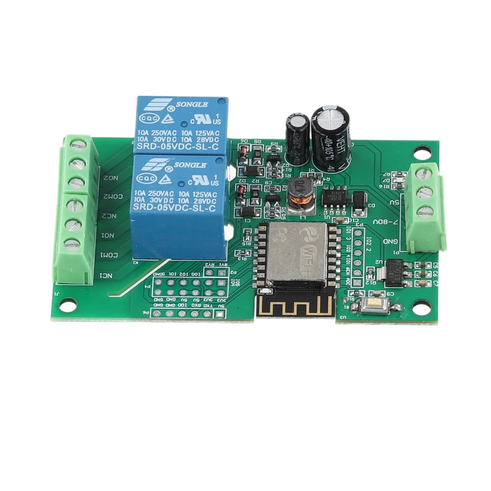 ESP8266 WIFI Relay Board Dual Channel ESP-12F Development Board DC 5V 10A Wireless Smart Relay Module Based on Arduino