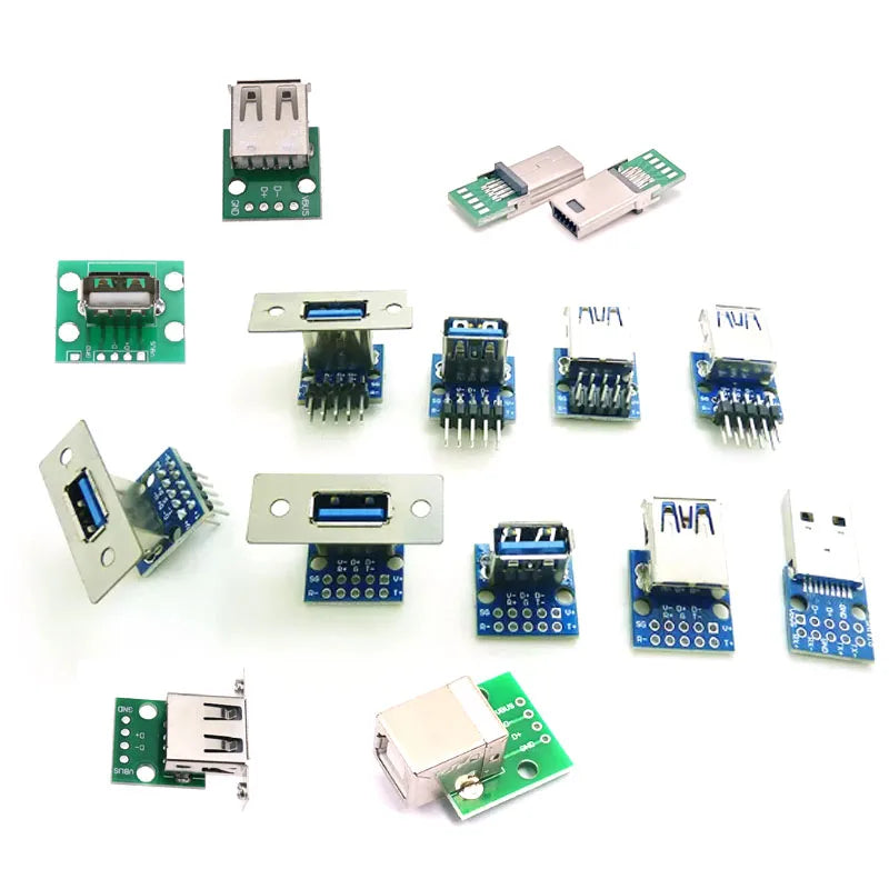 1pc MICRO MINI 5P 4P 9P 10P  type-c USB To Dip Female B-type Square Interface Printer Mike PCB Converter Adapter Breakout Board