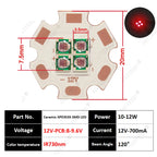 10W High Power LED Chip IR Infrared 660nm 680/730/760/810/850nm 12W 3535 Bead 2V 4V 8V 700/1400/2800mA For Night Vision Security