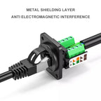 RJ45 Network Cable Connector CAT5E Panel Installation Module Shielded Solder-free Network Cable Extender Category 5 Panel Socket
