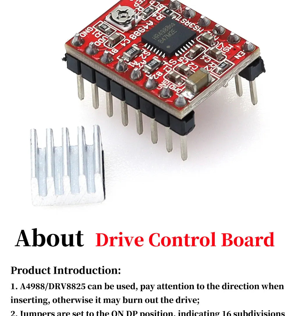 3D Printer Parts A4988 DRV8825 Stepper Motor Driver With Heat sink For SKR V1.3 1.4 GTR V1.0 RAMPS 1.4 1.6 MKS GEN V1.4 board