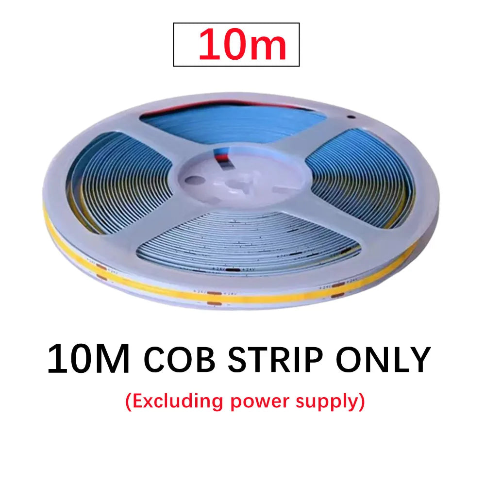 12V 24V COB LED Strip Linear Tape Light Ultra Thin with Power Transformer 2Pin Wire for Home Cabinet Engineering Decor 1 Set