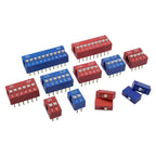 10PCS Red, Blue Toggle Switch Spacing 2.54MM DIP Dial The Code Switch 1 2 3 4 5 6 7 8 9 10 12 PIN Quick Switch