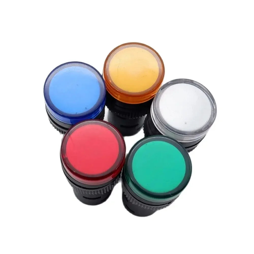 20pcs Plastic Indicator Signal Lamp AD16-22DS 22mm 12V 24V 220V Red Blue Green Yellow White LED Power Signal Light Panel Mount