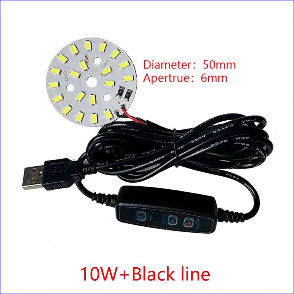 1PCS DC5V Dimming Light Switch Of 2 Meters With LED Chips 5730 SMD LED Lamp 1W 2W 3W 4W 5W 10W LED Light Beads White Warm White
