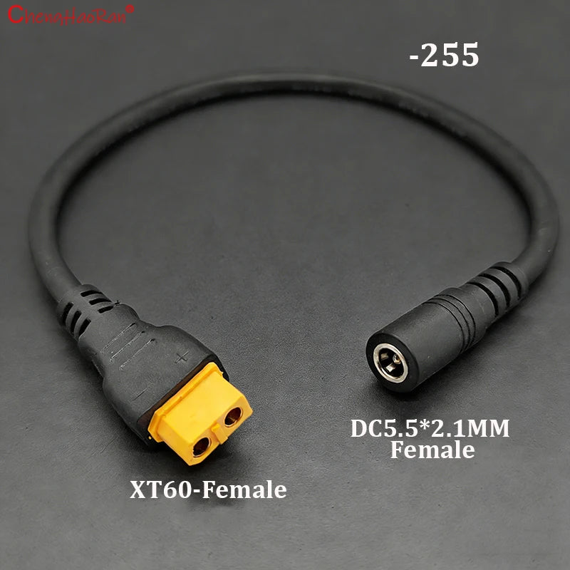 ChengHaoRan 1PC 1.5 M² 30CM Ultra-soft XT60 Plug Male Female Connector to DC 5.5*2.5/5.5*2.1mm M/F Power Cable