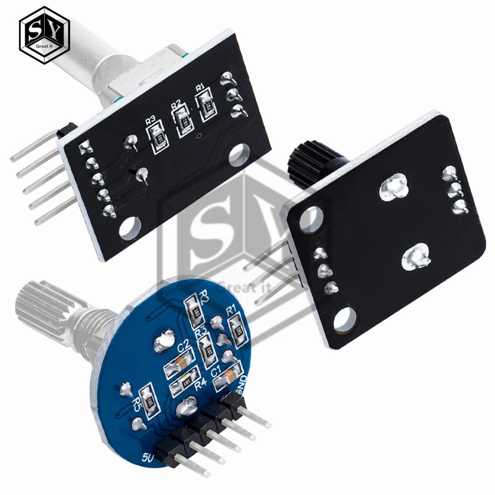 360 Degrees Rotary Encoder Module Rotary Potentiometer Analog Knob Module for Arduino KY-040 RV09 Rotary Encoder EC11 Knob Cap