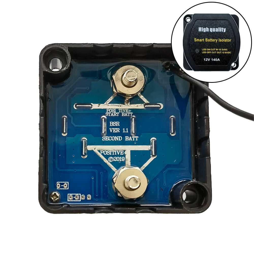 Voltage Sensitive Relay Dual Battery System Digital Display VSR 12V 140A Split Charge for Camper Car RV Yacht Smart Isolator