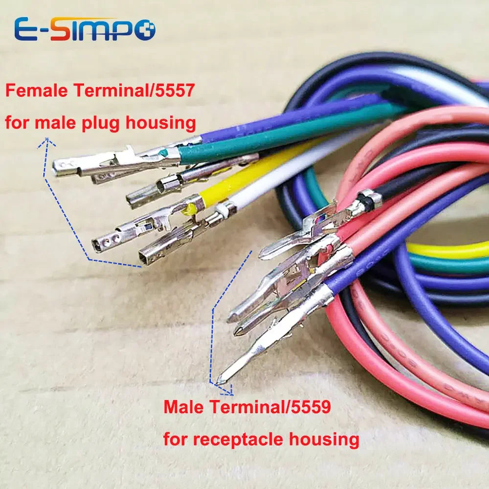 100pc MX4.2 5557 5559 Female to Male, Male Terminal Crimp Cable 18AWG 10/20/30/50cm 5558-RT PCI-E 5559 Receptacl Housing Harness