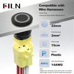 FILN 22mm 20A Stainless Steel Push Button Switch Waterproof IP66 High Current 12V/24V/110V/220V Auto Marine Industrial Control