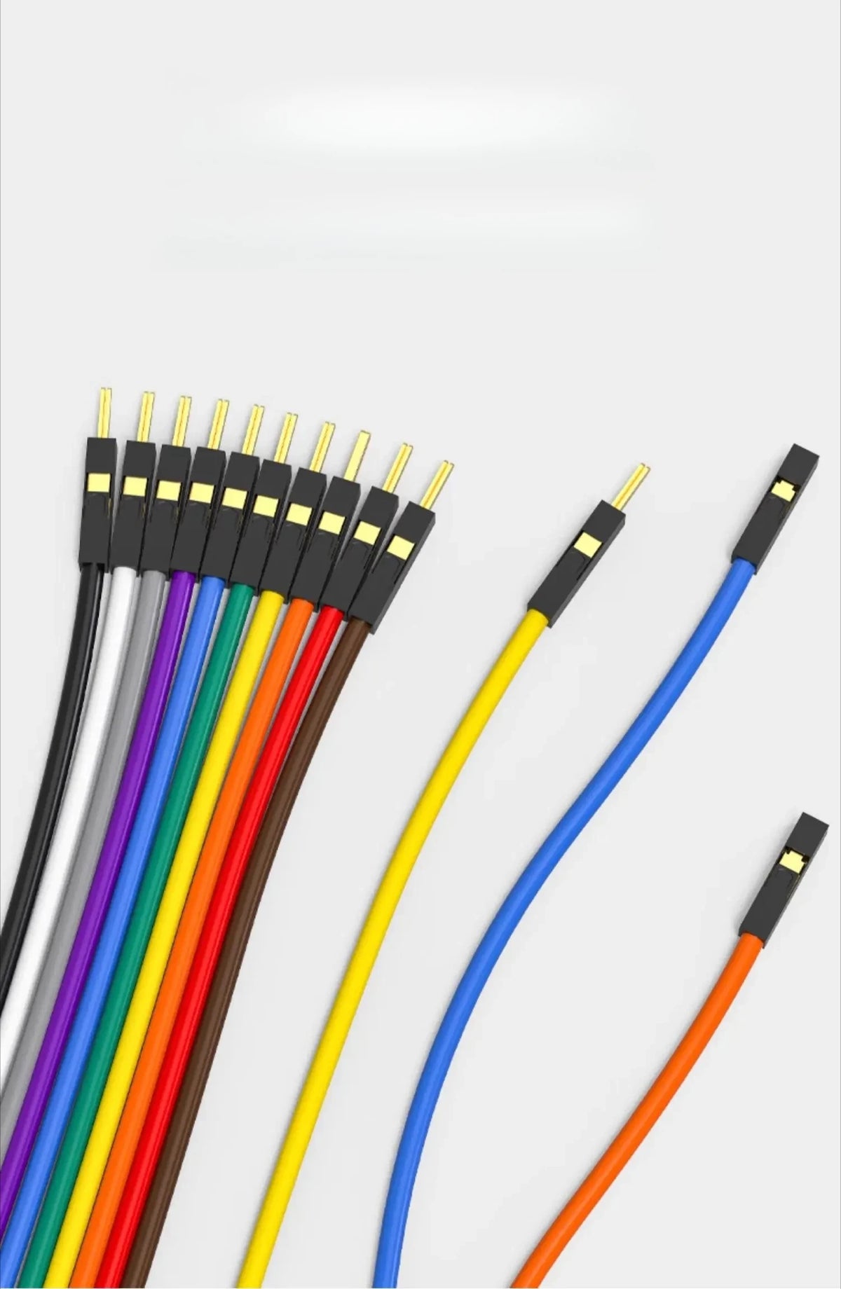 10PCS/lot Gold Plated Pure Copper Thickened DuPont Wire 24AWG Male to Female to Male Ribbon Wire DuPont Connector Wire 20cm/30cm