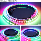 WS2811 WS2812B WS2813 WS2815 30/60/144Pixels/Leds/m 5050 RGBIC Smart LED Strip WS2812 Individually Addressable IC Light DC5V/12V