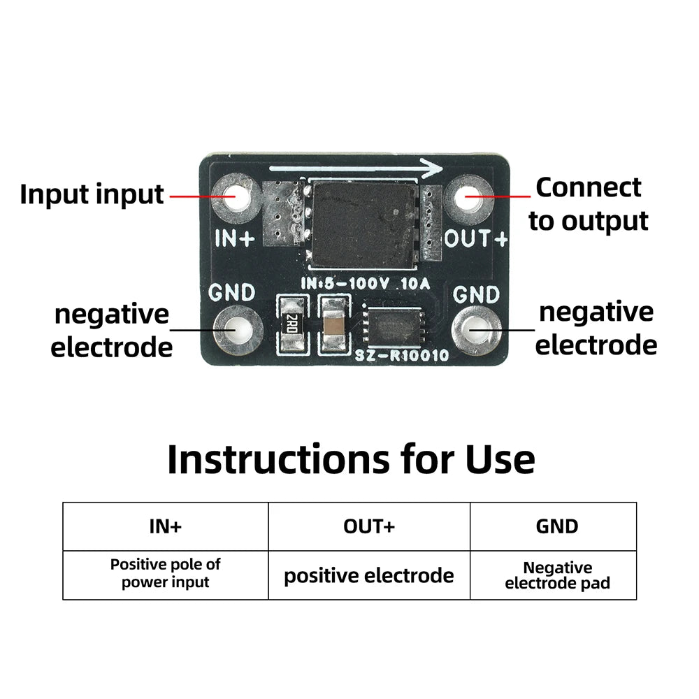 Ideal High-Current Diode Module 25A/30A DC 5-60V/DC 5–100V Solar Backfeed Protection Battery Reverse Connection Protection