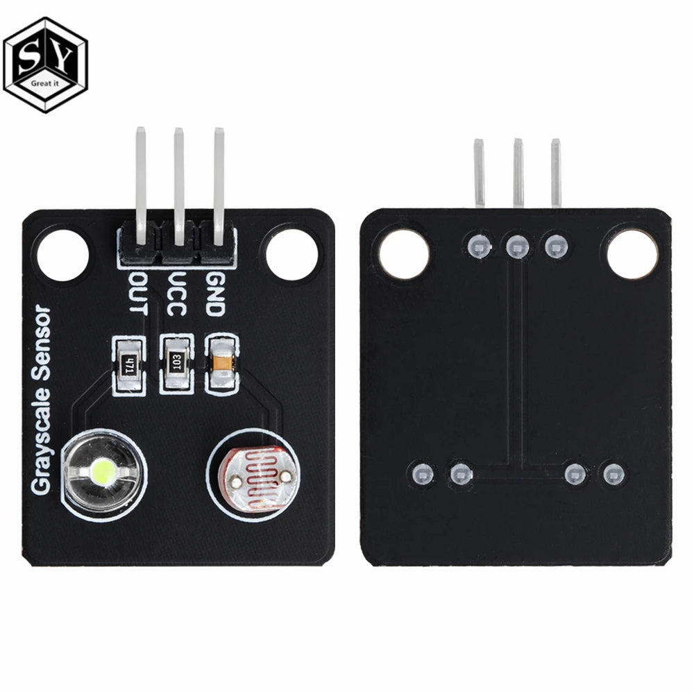 0-5V Analog Photoresistor Sensor Module: Light-Sensitive for Grayscale & Line Tracking for Arduino Compatible
