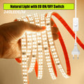AC 220V LED Strip Waterproof 240Leds/M 3000K 4000K 6000K Home Decor Self Adhesive Tape Chain Light Flexible Ribbon Strip