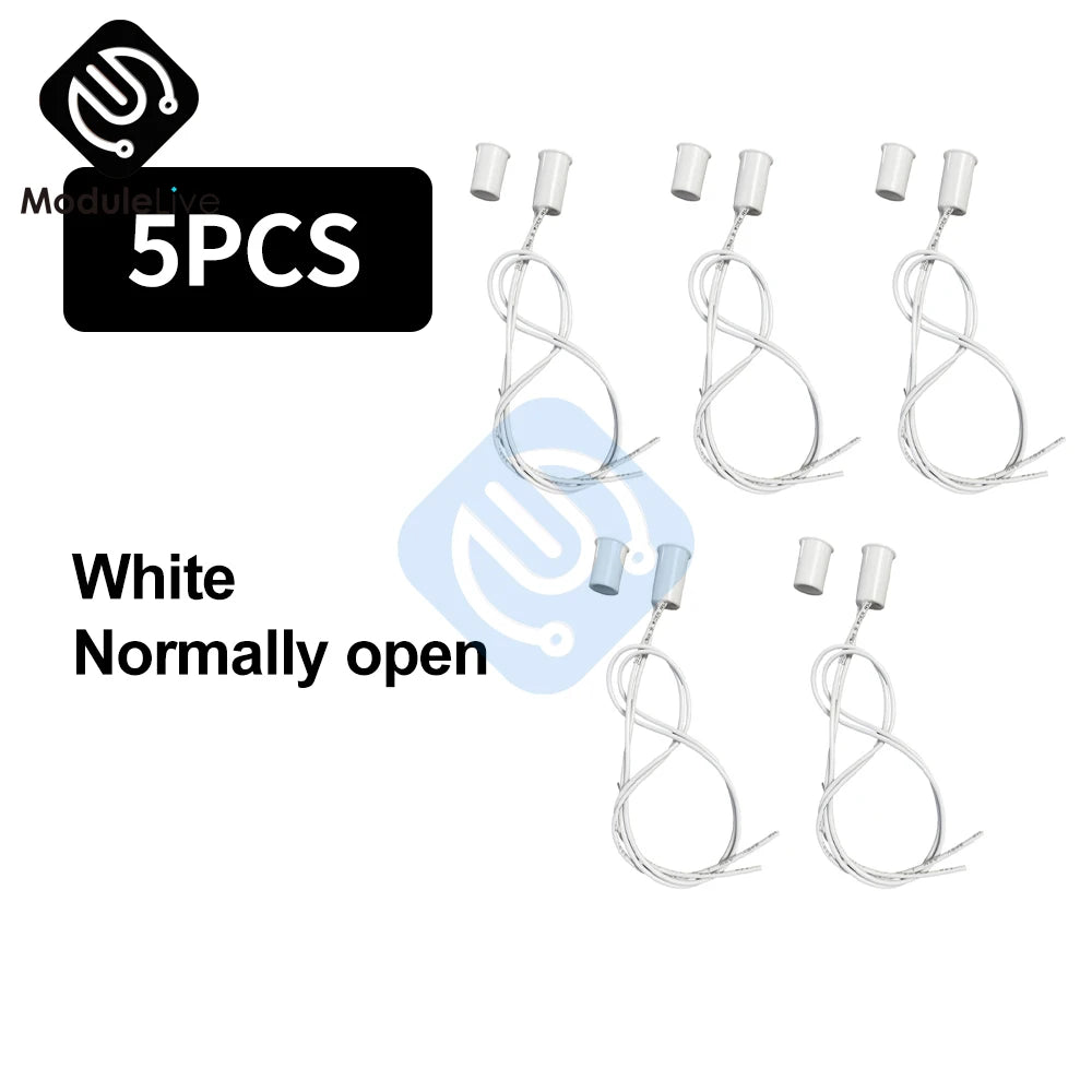1/5PCS Magnetic Reed Switch RC-33 NC Recessed Wired Window Door Contact Sensor Detector for Home Security Burglar Alarm Systems