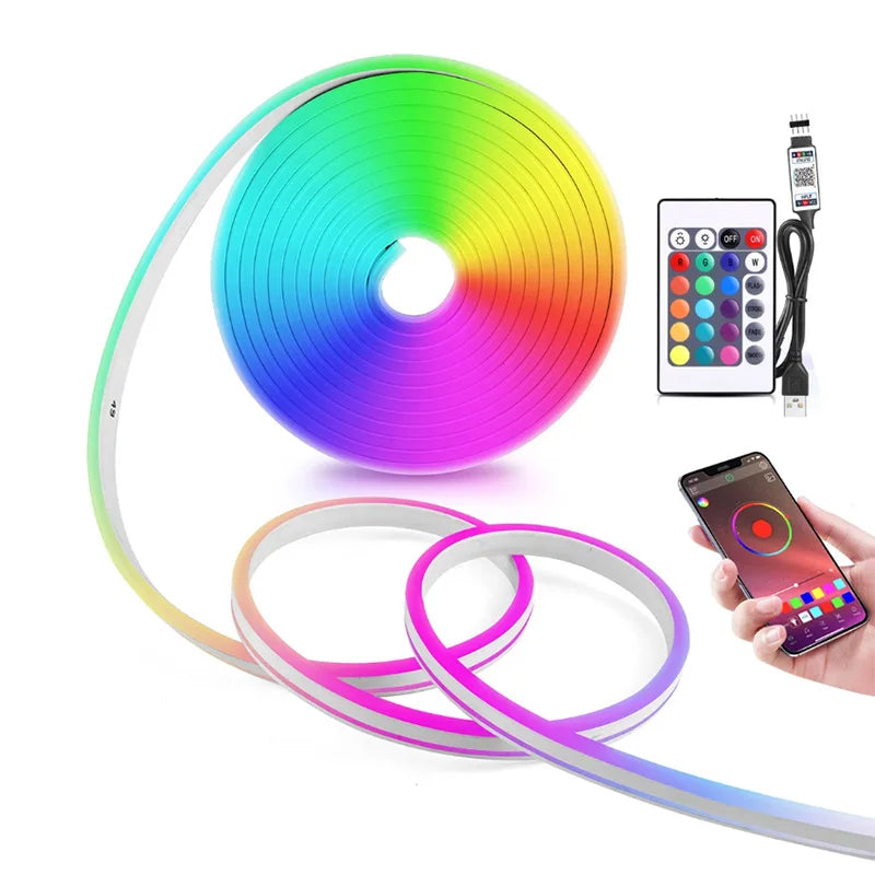Smart RGB Neon Rope Light Waterproof LED Strip APP Remote Control Music Sync Tuya Alexa Google Home Decor Lamp