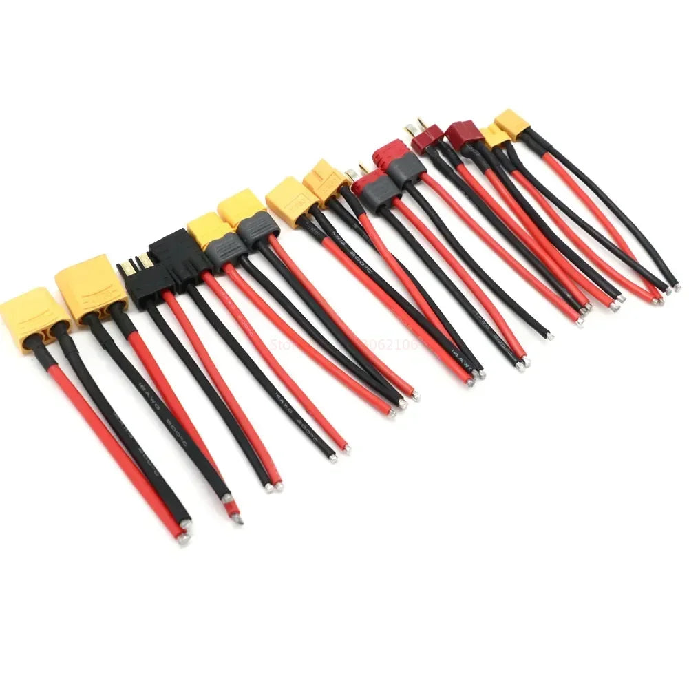 Xt60 Xt30 T Xt90 Mpx Plug Connector Male / Female Connector Plug With 12/14 /16awg Silicone Wire 100mm For Rc Battery Cable