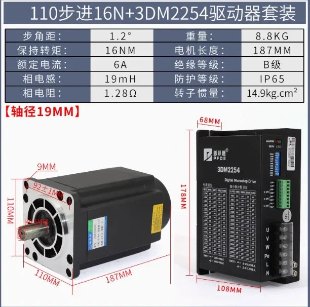 NEMA42  Three-phase motor set  Schritt Motor Drive  8N.M 12N.M 16N.M 20N.M  Stepper Motor 220V  driver 3DM2283