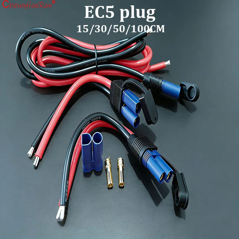 ChengHaoRan 1Set Weldable EC5 Model Aircraft Plug Male  Female Plug 15/30/50/100cm Extension Cord High Current  Plug