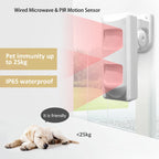 Wired 2PIR+Microwave Outdoor Anti-mask Anti-EMI PIR Motion Sensor for Wired Alarm Systems, Pet Friend/Curtain/Wide Angle