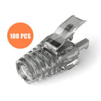 100Pcs/set RJ45 Cat6 Pass-Through Connector and Strain Relief Boot Pack, Various Colors for Crimping Modular Plugs