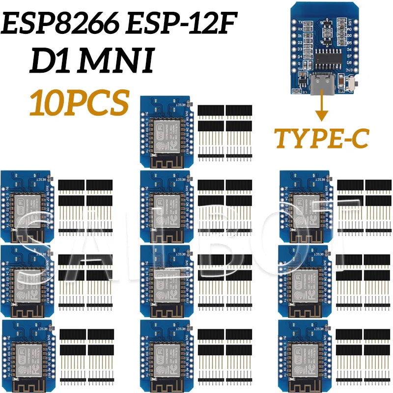 1-10PCS WeMos D1 Mini TYPE-C/Micro USB ESP8266 ESP-12F CH340G V2 Module WiFi D1 Mini Development Board 3.3V With Pin For Arduino