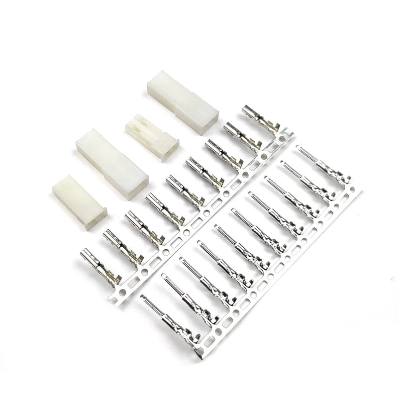 2.5mm Pitch JST SYP 2-Pin Wire-to-Wire Connector Kit, Male/Female White Housing & Crimp Terminals (20-100 Sets)