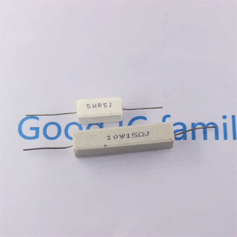 10Pcs Ceramic Cement Resistor 5W 10W 20W 0.1R 0.5 1 2 3 4.7 10 20 50 100 Ohm 6.8k 0.25R 0.5R 3R 10R 51R 100R 680R 1K 5K 10K