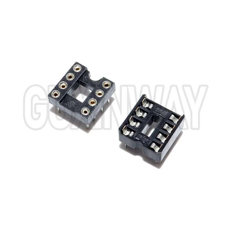 20pcs DIP-8 Round Hole Square hole 8 Pins 2.54MM DIP DIP8 IC Sockets Adaptor Solder Type IC Connector
