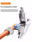 1Pc Zinc Alloy Shielded Ethernet Termination Plugs Cat7 Cat6A Cat8 RJ45 Connector Tool-Free