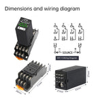 H3Y-4 DC12V DC24V AC220V Liquid Crystal Time Relay Dual Time with Base Small Digital Display Cycle Time Control Delayer