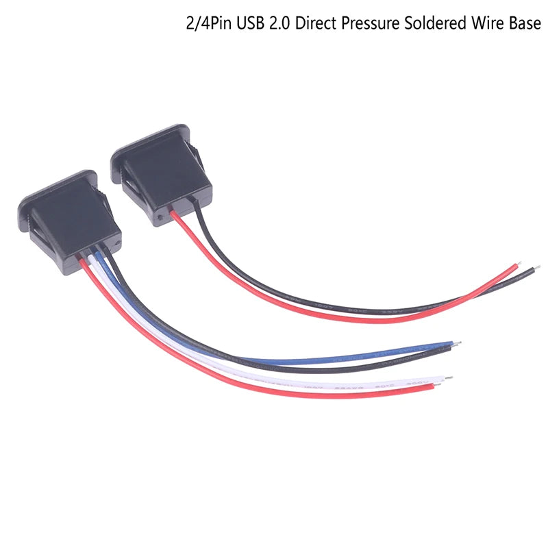 High Quality USB 2.0 Female Power Jack USB2.0 Charging Port Connector With Cable USB Charger Socket