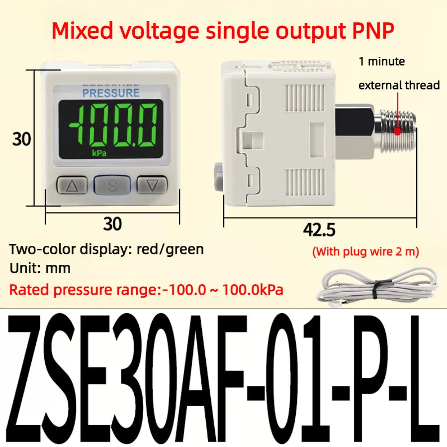 Vacuum Digital Display Pressure Switch High Precision Pressure Gauge Positive and Negative Pressure ISE30A ZSE30A Pneumatic