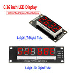 0.36" TM1637 4-Digit 6 Bits 7 Segments Digital Tube Clock Module Double Dots LED Display Screen Board for Arduino
