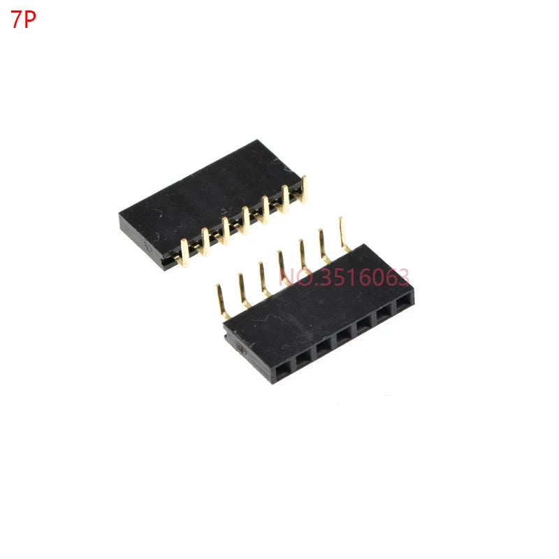 10pcs 1x/2/3/4/5/6/8/10/40 Pin Single Row Right Angle Female Pin Header 2.54mm Pitch Strip Connector Socket 3p/4p/6p/8p/20p/40p