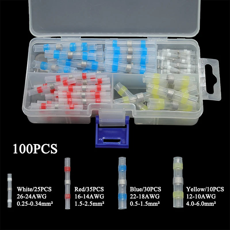 Waterproof Heat Shrink Butt Splices for A Secure Corrosion-Resistant Seal All-in-One Solder Seal Wire Connector Kit With Box