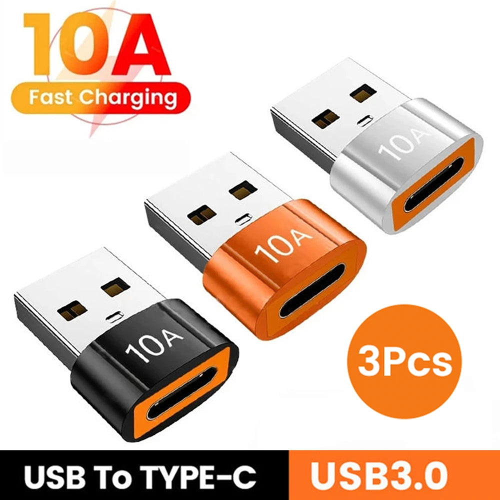 10A USB 3.0 To Type C Mini Fast Transfer USB Type C Female To USB PD Adapter Suitable for Mobile Computer Car Charger Converters