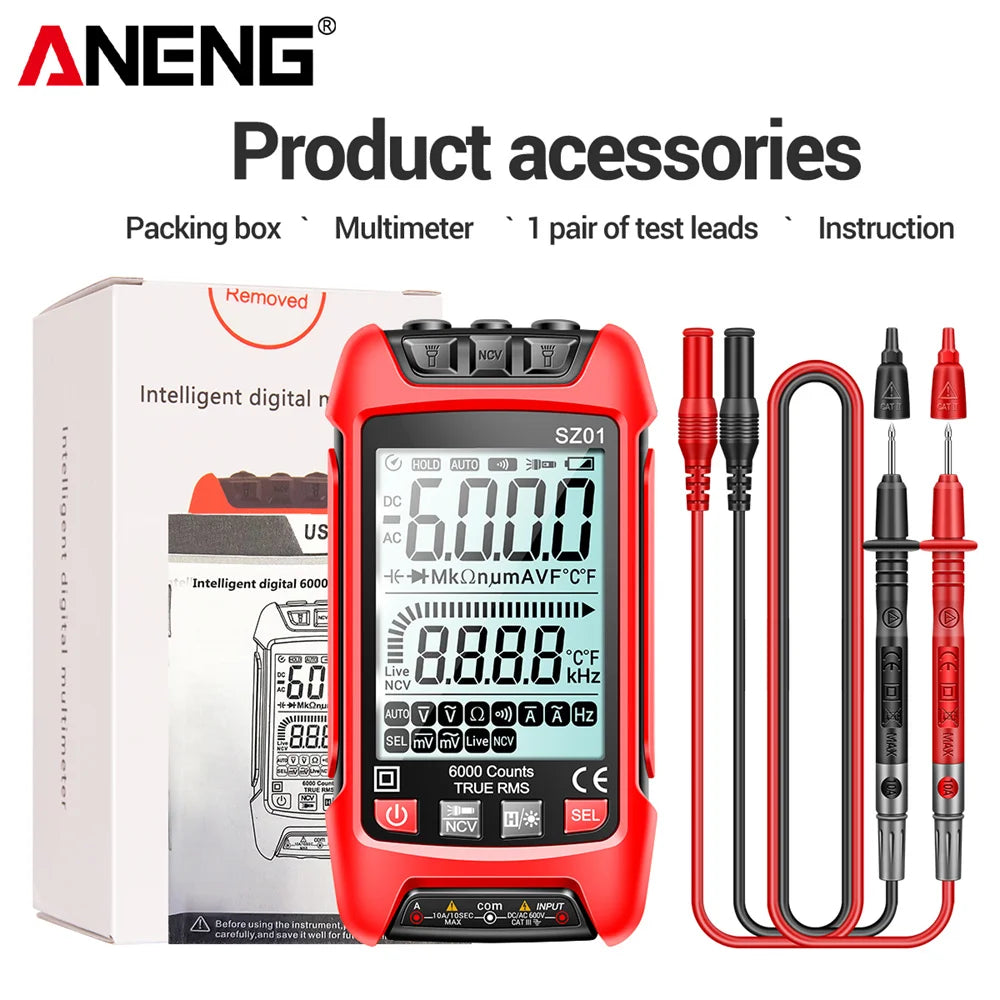 ANENG SZ01/SZ02 Diode Tester Professional Digital Multimeter True RMS Smart AC/DC Current Voltage Auto Range Multimetres Tools