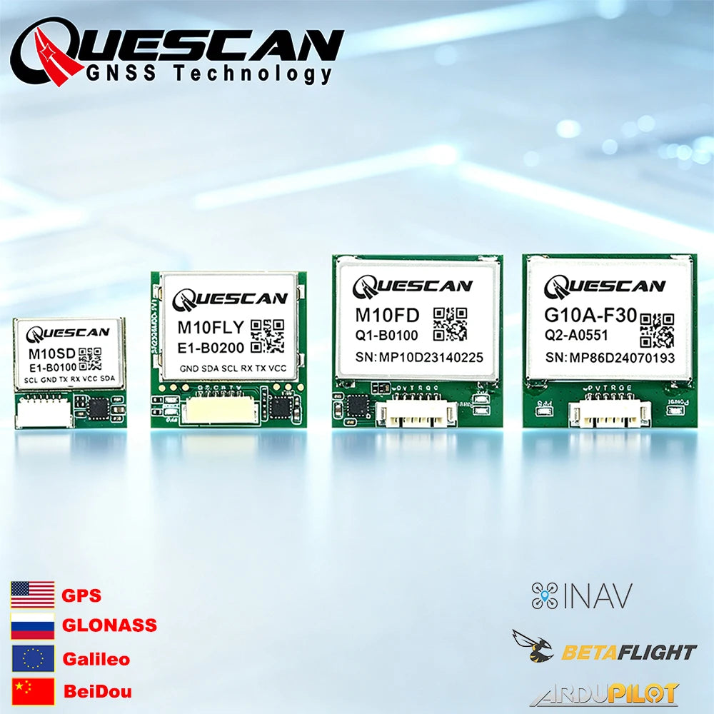 QUESCAN Ublox M10 10Hz GPS Compass Module for FPV Drone Flight Controller ArduPilot Betaflight INAV GPS Galileo GLONASS BeiDou