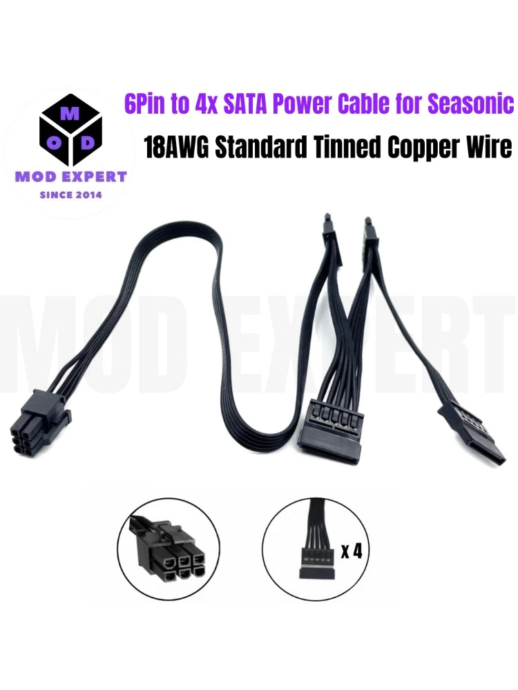 Modular Power Cable for Corsair AX1200 1200W GOLD Power, GPU PCIe 8Pin 6+2, CPU 4+4Pin, SATA, Molex IDE 4Pin, 14+10Pin to 24Pin