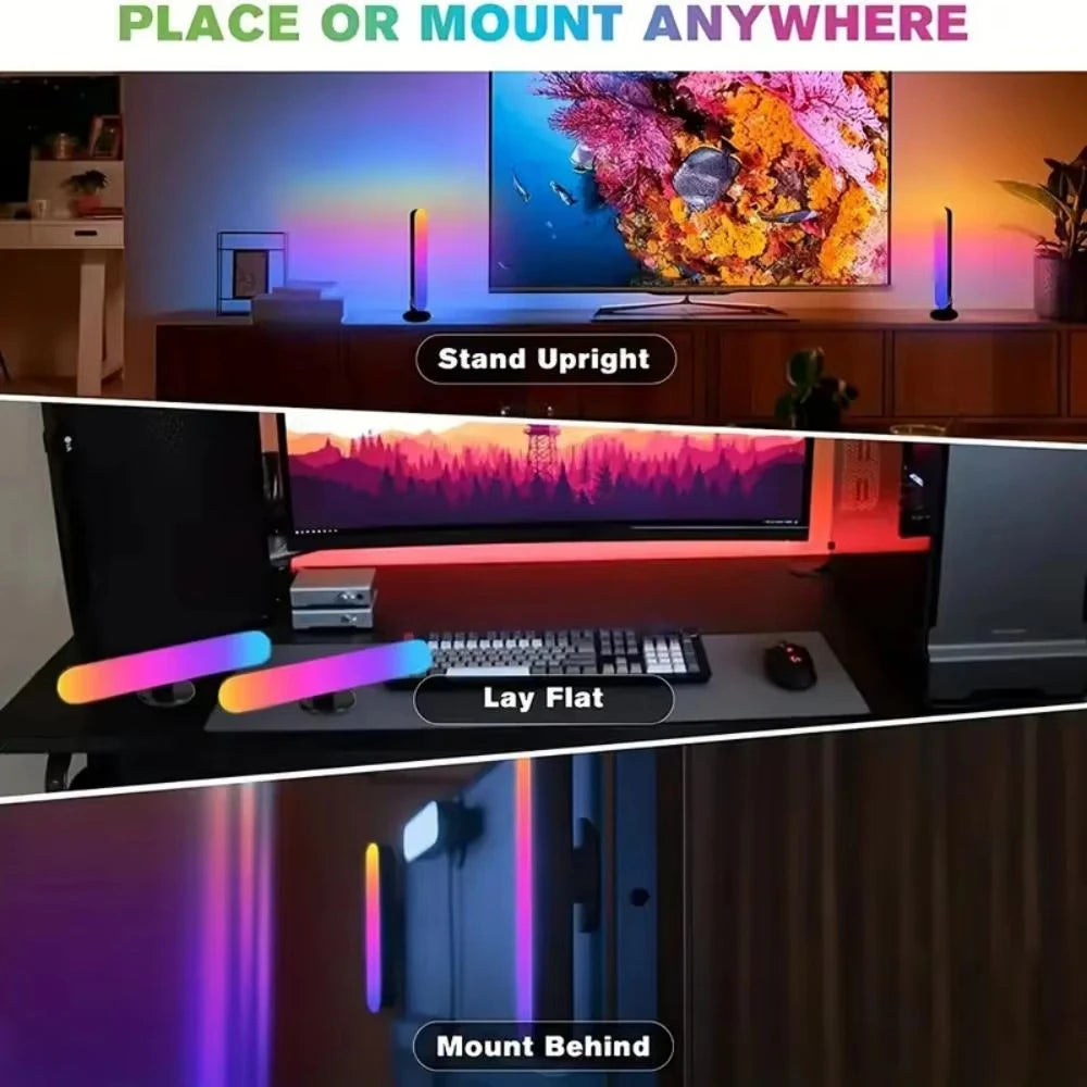 1pc Computer Desktop Decorative Light RGB Smart Light Bar Colorful Light USB with Remote Control Suitable for Bedroom Decoration