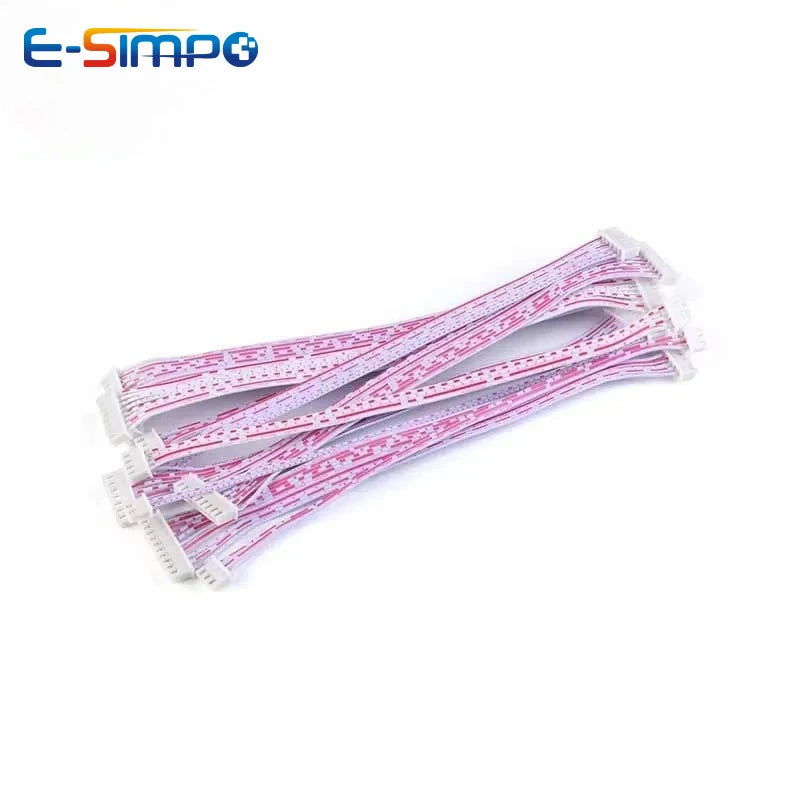 10pcs Ph2.0mm Male Connector Terminal Cable Lenght 20cm Red White Wire Pitch 10 pin Double Head 26AWG wire